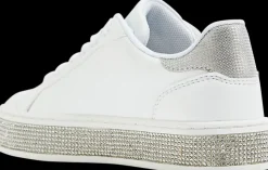 Online biało-srebrne sneakersy dziewczęce Dzieci Sportowe|Do Szkoły