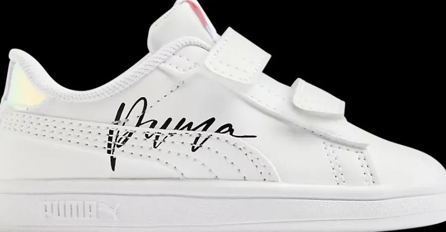 Outlet biało-srebrne sneakersy dziewczęce Smash 3.0 Markowe