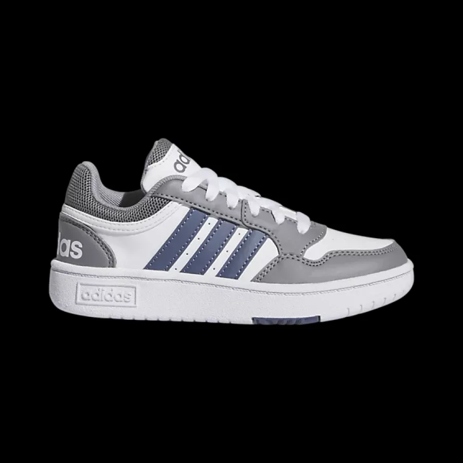 Clearance biało-szare sneakersy młodzieżowe Hoops 3.0 Dzieci Sportowe