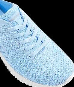 Outlet błękitne sneakersy damskie z wkładką memory Damskie Sportowe|Markowe