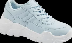 Clearance błękitne sneakersy dziewczęce na białej podeszwie Dzieci Sportowe