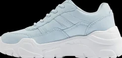 Clearance błękitne sneakersy dziewczęce na białej podeszwie Dzieci Sportowe
