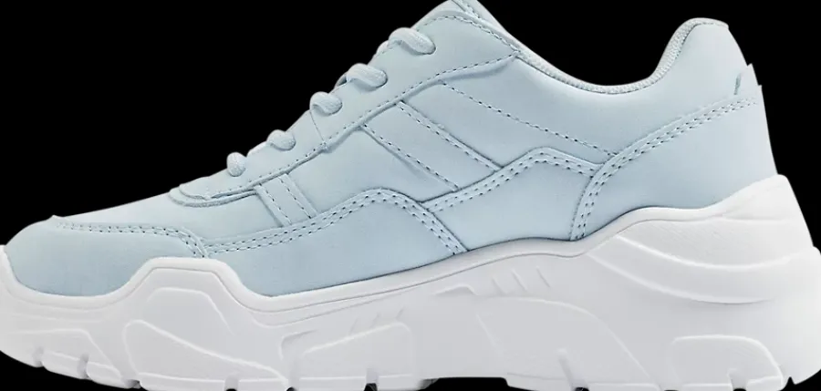 Clearance błękitne sneakersy dziewczęce na białej podeszwie Dzieci Sportowe