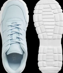Clearance błękitne sneakersy dziewczęce na białej podeszwie Dzieci Sportowe