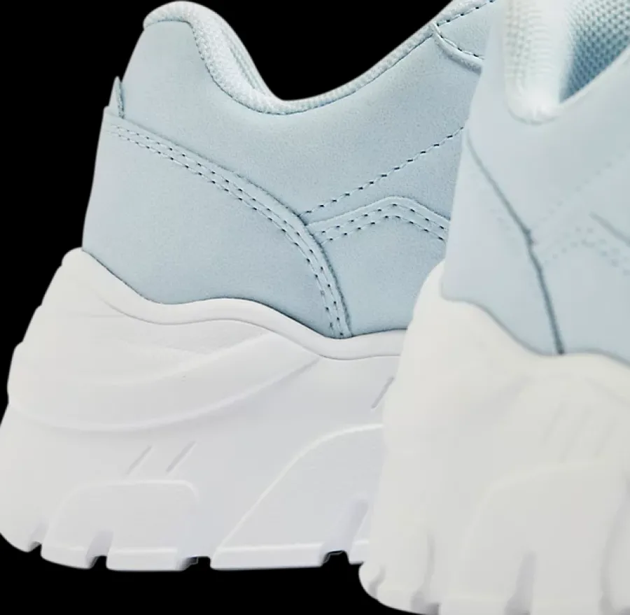Clearance błękitne sneakersy dziewczęce na białej podeszwie Dzieci Sportowe