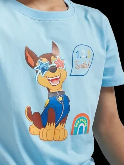 Online błękitny tshirt dziecięcy z bawełny Dzieci Odzież