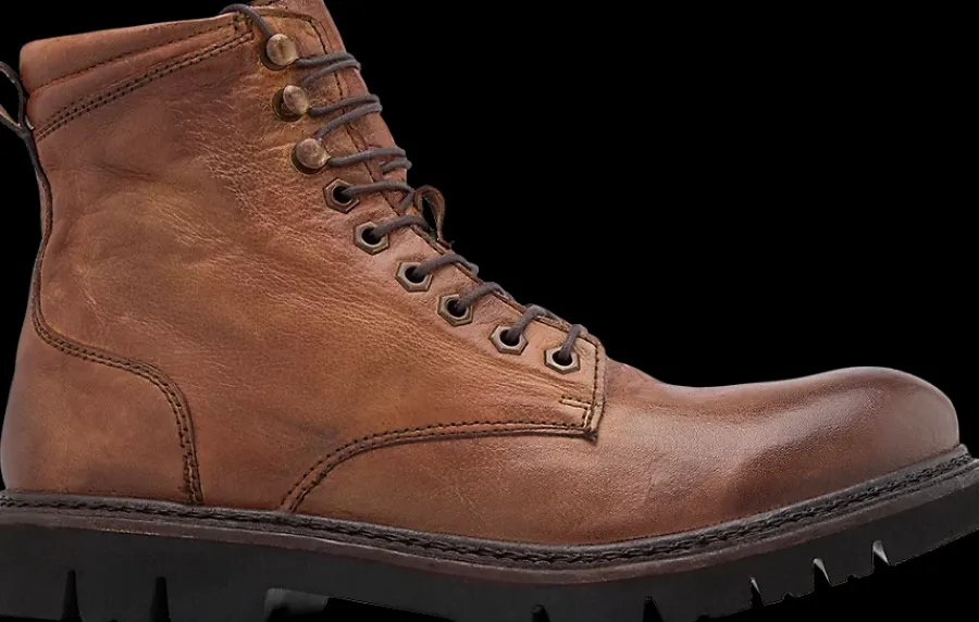 Outlet brązowe sznurowane buty męskie Męskie Kozaki