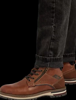 Clearance ciemnobrązowe skórzane buty męskie Męskie Kozaki