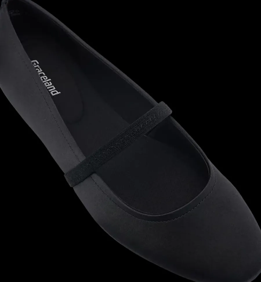 Clearance czarne baleriny damskie z paseczkiem Damskie Baleriny
