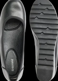 Discount czarne czółenka damskie na niskim koturnie Damskie Czółenka