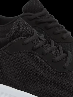 Online czarne lekkie sneakersy damskie na białej podeszwie Damskie Sportowe|Casual