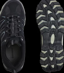 Clearance czarne sneakersy damskie na profilowanej podeszwie Damskie Trekkingowe|Trekkingowe