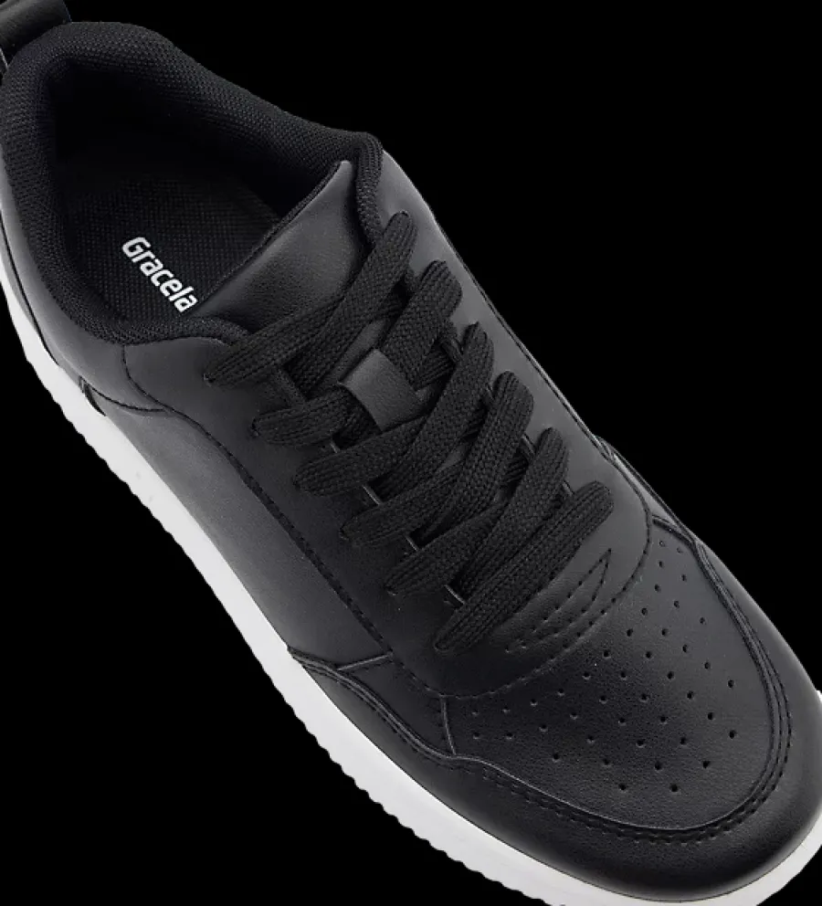 czarne sneakersy damskie na białej podeszwie Damskie Sportowe