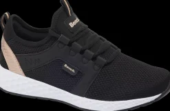 Sale czarne sneakersy damskie ze złotymi akcentami Damskie Sportowe