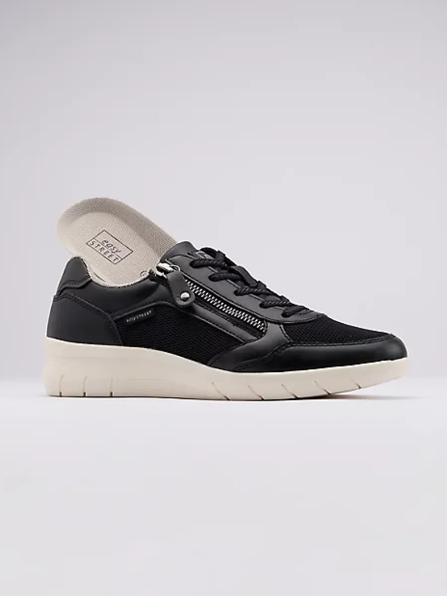 Online czarne sneakersy damskie Easy Stree na białej podeszwie Damskie Sportowe