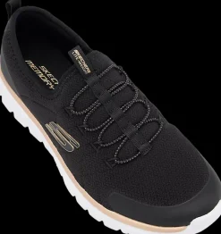 Discount czarne sneakersy damskie z wkładką memory foam Damskie Sportowe|Markowe