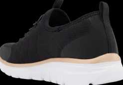 Discount czarne sneakersy damskie z wkładką memory foam Damskie Sportowe|Markowe