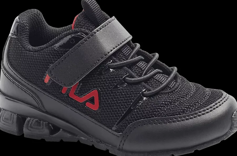 Hot czarne sneakersy dziecięce z czerwonym logo Dzieci Sportowe