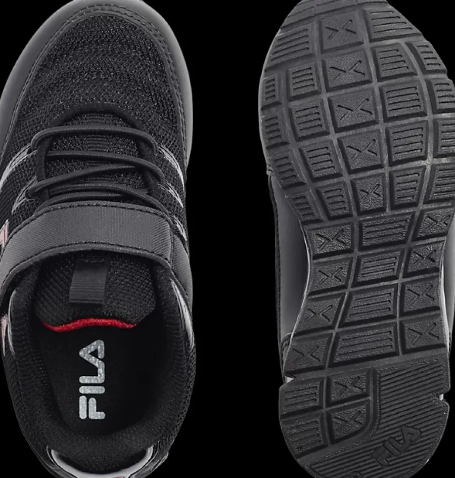 Hot czarne sneakersy dziecięce z czerwonym logo Dzieci Sportowe