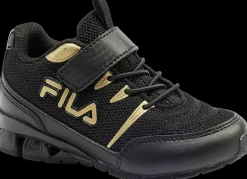 Clearance czarne sneakersy dziecięce ze złotymi akcentami Dzieci Sportowe