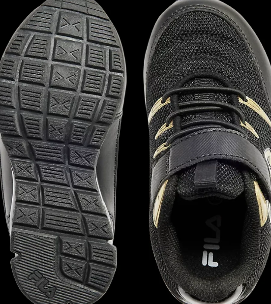 Clearance czarne sneakersy dziecięce ze złotymi akcentami Dzieci Sportowe