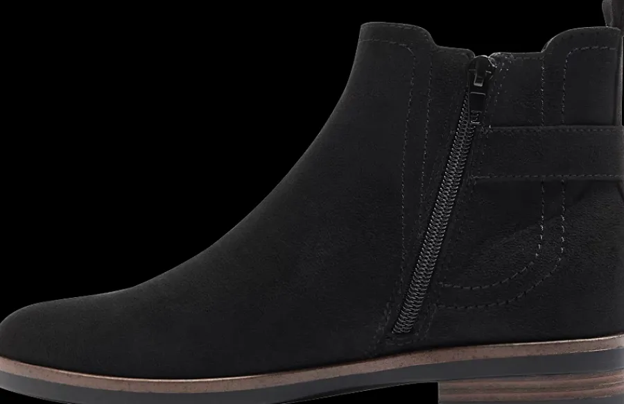 Outlet czarne sztyblety damskie ze złotą sprzączką Damskie Botki
