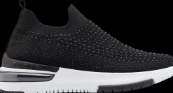 Sale czarne wsuwane sneakersy damskie wysadzane kryształkami Damskie Sportowe