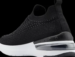 Sale czarne wsuwane sneakersy damskie wysadzane kryształkami Damskie Sportowe