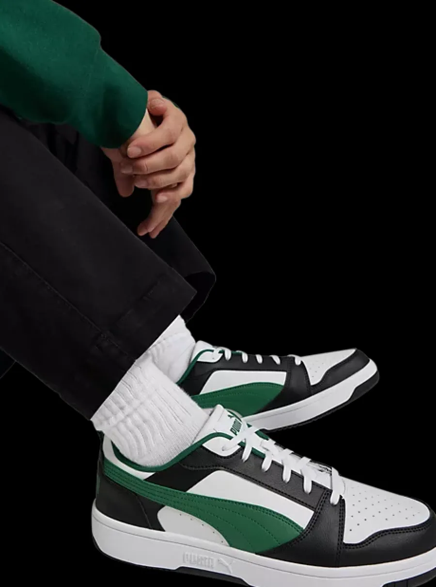 Discount czarno-biało-zielone sneakersy męskie Rebound V6 Low Męskie Sportowe|Markowe