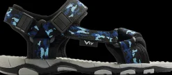 Clearance czarno-niebieskie sandały chłopięce Dzieci Sandały