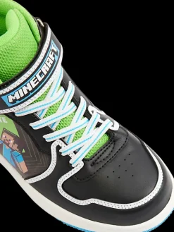 Discount czarno-zielone wysokie sneakersy chłopięce Dzieci Sportowe