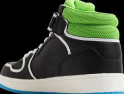 Discount czarno-zielone wysokie sneakersy chłopięce Dzieci Sportowe