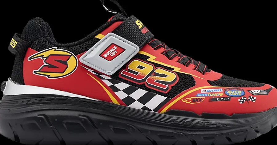 Outlet czerwono-czarne sneakersy dziecięce Skech Tracks Dzieci Sportowe