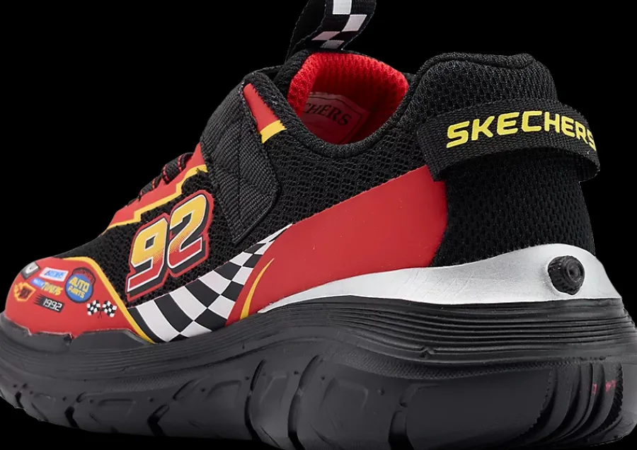 Outlet czerwono-czarne sneakersy dziecięce Skech Tracks Dzieci Sportowe
