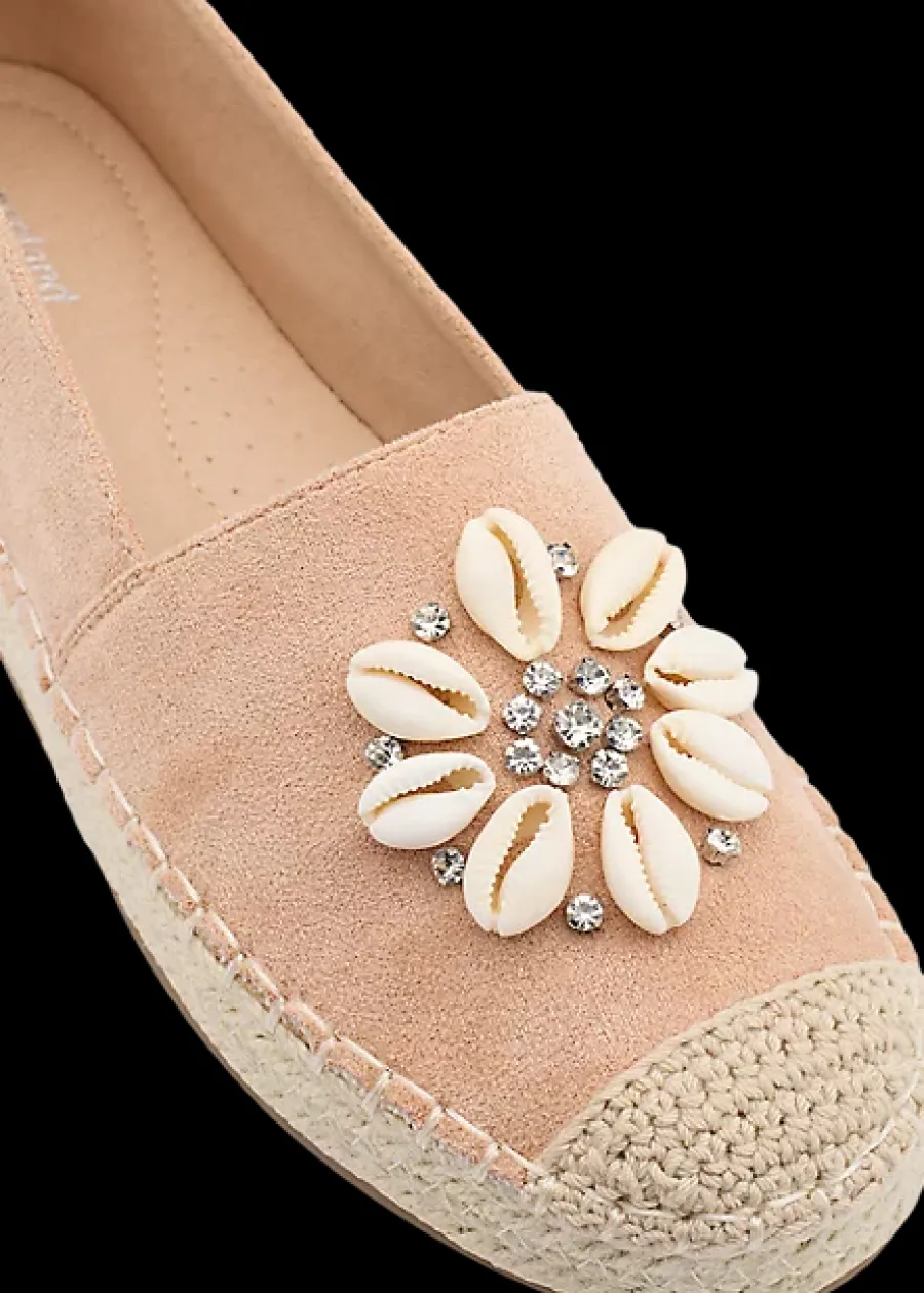 Sale espadryle damskie ozdobione muszelkami Damskie Półbuty