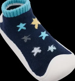 Discount granatowe kapcie chłopięce na białej podeszwie Dzieci Kapcie