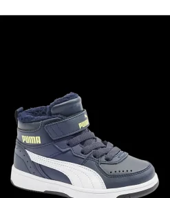 Clearance granatowe ocieplane sneakersy dziecięce Rebound Joy Fur Dzieci Kozaki|Sportowe