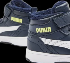 Clearance granatowe ocieplane sneakersy dziecięce Rebound Joy Fur Dzieci Kozaki|Sportowe