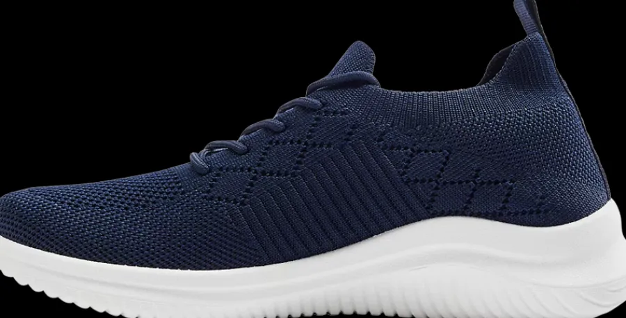New granatowe sneakersy damskie na białej podeszwie Damskie Sportowe