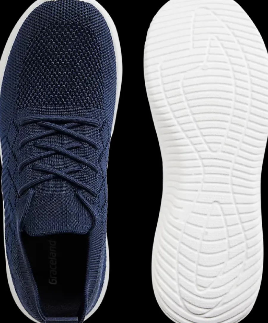 New granatowe sneakersy damskie na białej podeszwie Damskie Sportowe