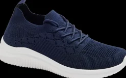 New granatowe sneakersy damskie na białej podeszwie Damskie Sportowe