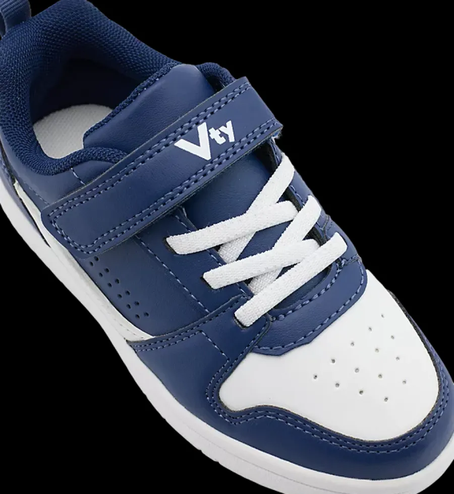 Discount granatowo-białe sneakersy dziecięce Dzieci Sportowe