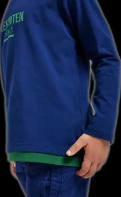 Discount tshirt chłopięcy z zielonym napisem Dzieci Odzież