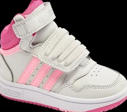 Online jasnoszaro-różowe sneakersy dziewczęce HOOPS MID 3.0 Dzieci Sportowe|Trampki Wysokie