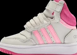 Online jasnoszaro-różowe sneakersy dziewczęce HOOPS MID 3.0 Dzieci Sportowe|Trampki Wysokie