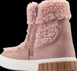 Discount kozaczki dziewczęce w kolorze old pink Dzieci Kozaki