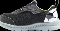 Online lekkie szaro-czarne sneakersy chłopięce w stylu piłkarskim Dzieci Sportowe