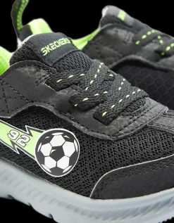 Online lekkie szaro-czarne sneakersy chłopięce w stylu piłkarskim Dzieci Sportowe