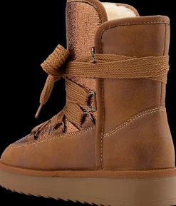 New ocieplane brązowe botki damskie z szerokimi sznurówkami Damskie Botki
