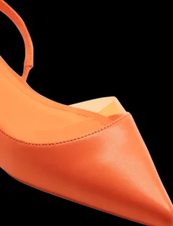 Discount pomarańczowe baleriny damskie z odkrytą piętą Damskie Baleriny